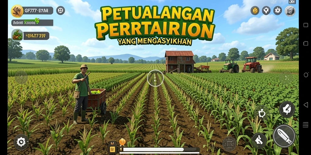 Tampilan gameplay GF777 yang menunjukkan keseruan bertani.