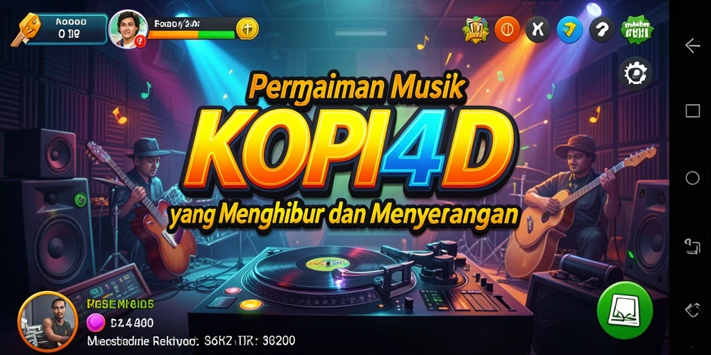 Tampilan menarik dari gameplay <strong>KOPI4D</strong> yang penuh warna dan musik.