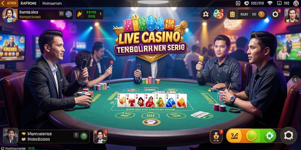 Tampilan mendebarkan gameplay Live Casino RAP89 yang interaktif.