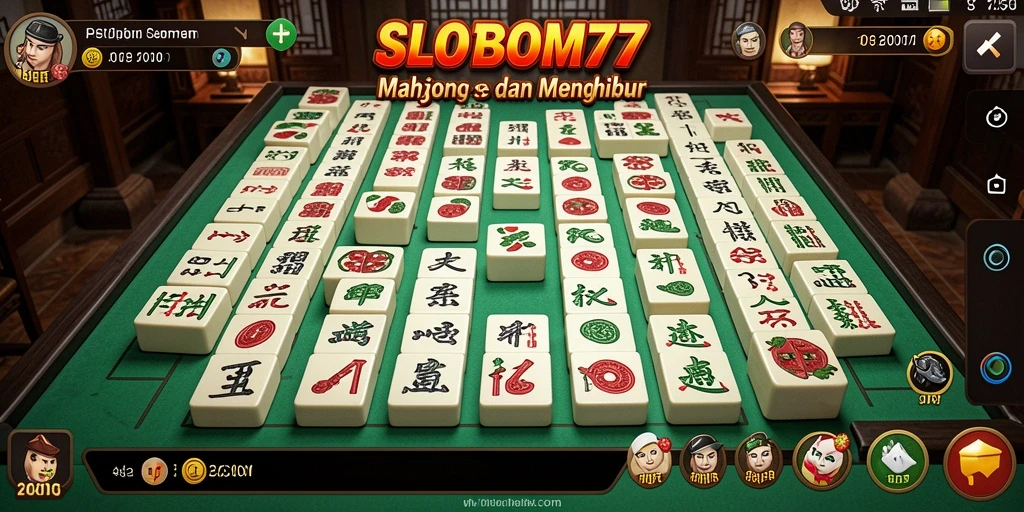 Screenshot utama SLOTBOM77 menampilkan gameplay Mahjong yang seru.