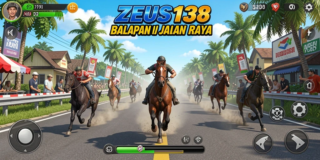 Screenshot dari gameplay balap seru di ZEUS138.